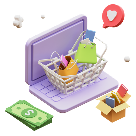 Shopping en ligne  3D Icon