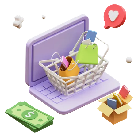 Shopping en ligne  3D Icon