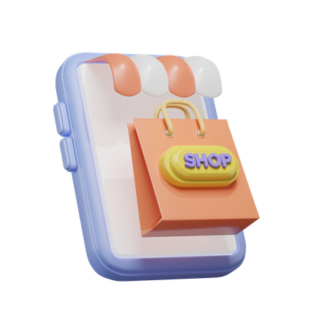 Shopping en ligne  3D Illustration