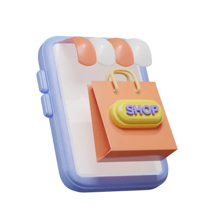 Shopping en ligne  3D Illustration