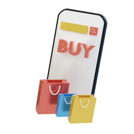 Shopping en ligne  3D Illustration