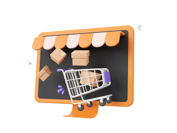 Shopping en ligne  3D Icon