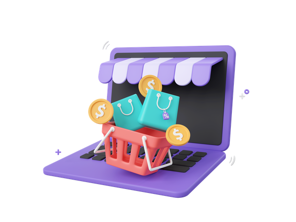 Shopping en ligne  3D Icon