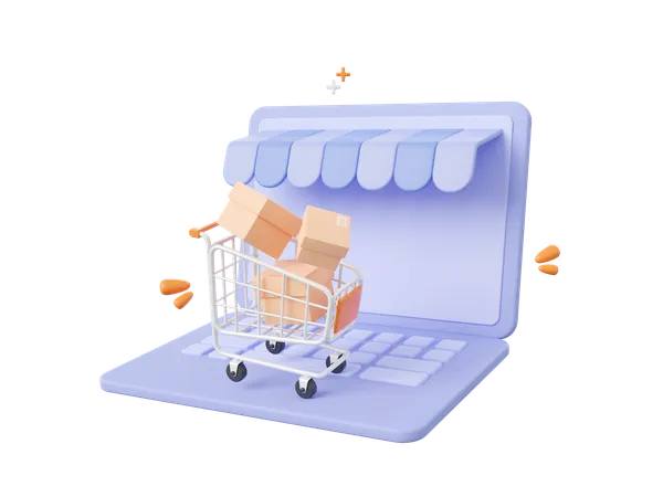 Shopping en ligne  3D Icon