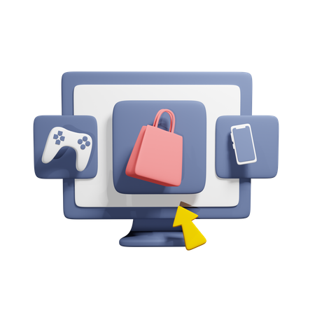 Shopping en ligne  3D Icon