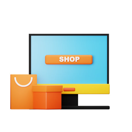 Shopping en ligne  3D Icon