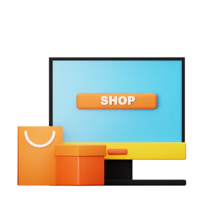 Shopping en ligne  3D Icon