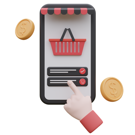 Shopping en ligne  3D Icon