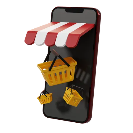 Shopping en ligne  3D Icon