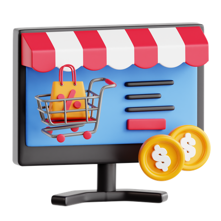 Shopping en ligne  3D Icon