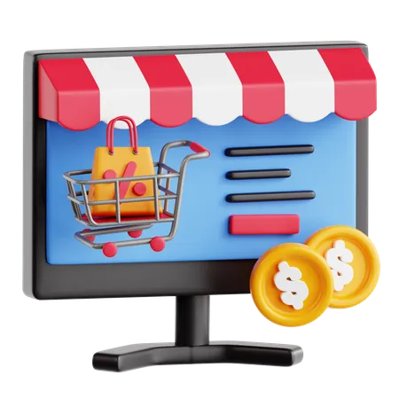 Shopping en ligne  3D Icon