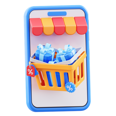 Cadeau d'achat en ligne  3D Icon