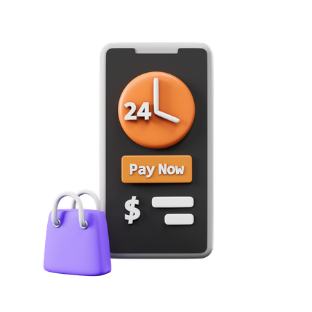 Paiement des achats en ligne  3D Icon