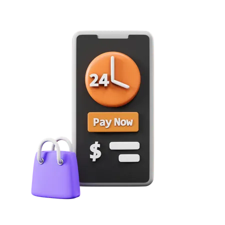 Paiement des achats en ligne  3D Icon