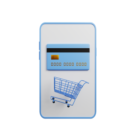 Paiement des achats en ligne  3D Illustration