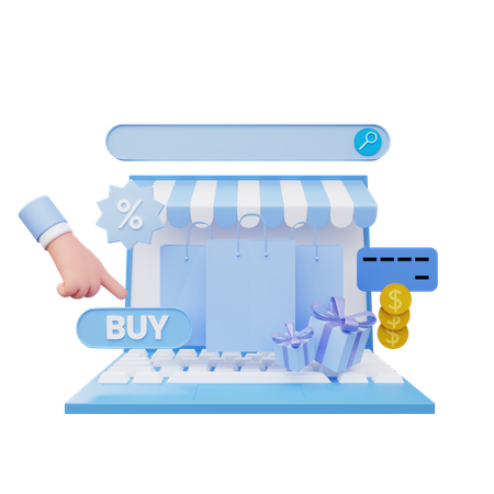 Paiement des achats en ligne  3D Illustration