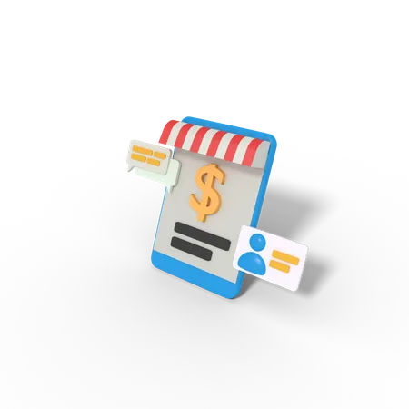 Paiement des achats en ligne  3D Icon