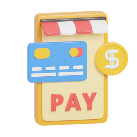 Paiement des achats en ligne  3D Icon