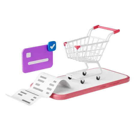 Paiement des achats en ligne  3D Icon