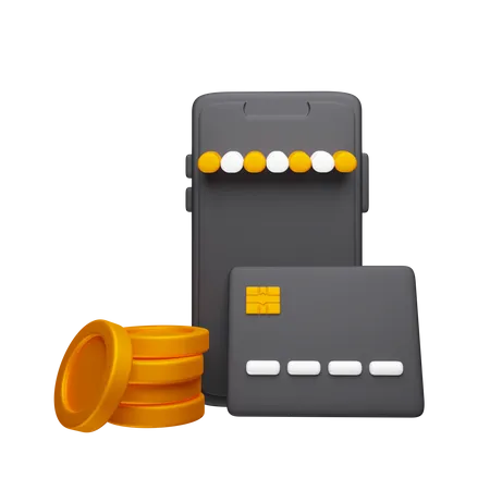 Paiement des achats en ligne  3D Icon