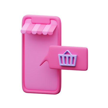 Achats en ligne sur téléphone  3D Icon