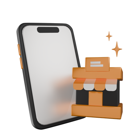 Achats en ligne via smartphone  3D Icon