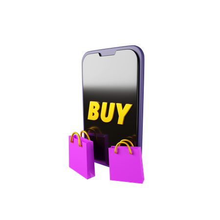 Achats mobiles  3D Icon