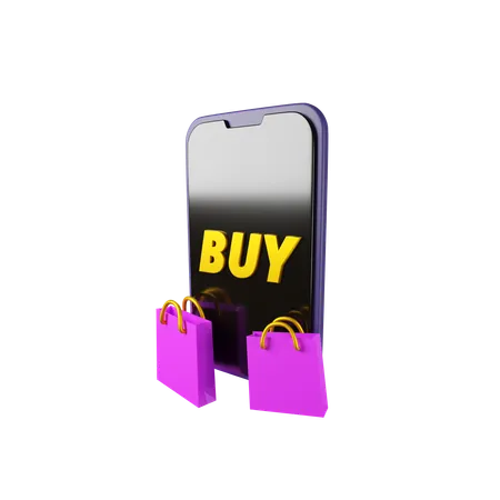 Achats mobiles  3D Icon