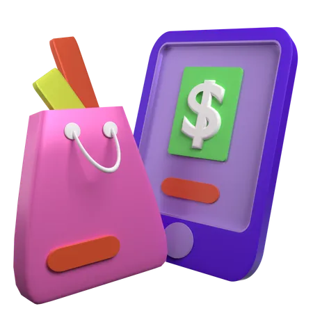 Achats mobiles  3D Icon