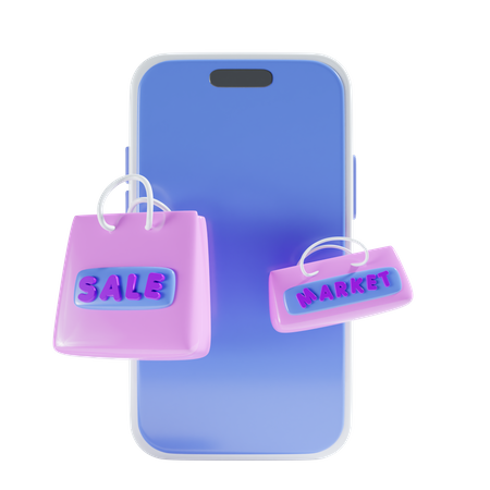 Achats mobiles  3D Icon