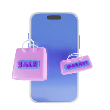 Achats mobiles  3D Icon