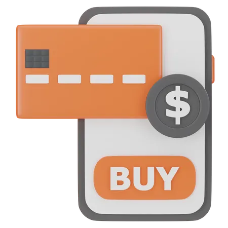 Carte de crédit pour achats mobiles  3D Icon