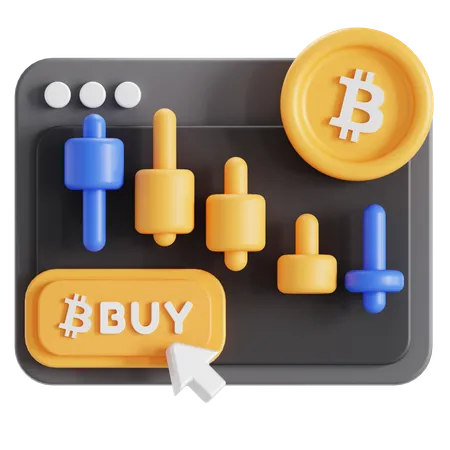 Acheter des bitcoins  3D Icon