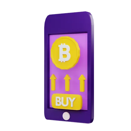 Acheter du bitcoin sur smartphone  3D Illustration