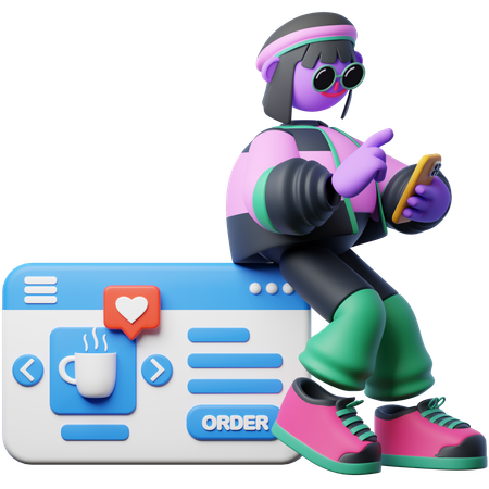 Acheter du café en ligne  3D Icon