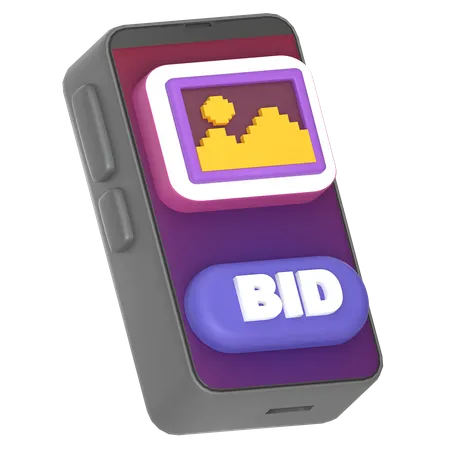Enchérir sur nft sur smartphone  3D Icon