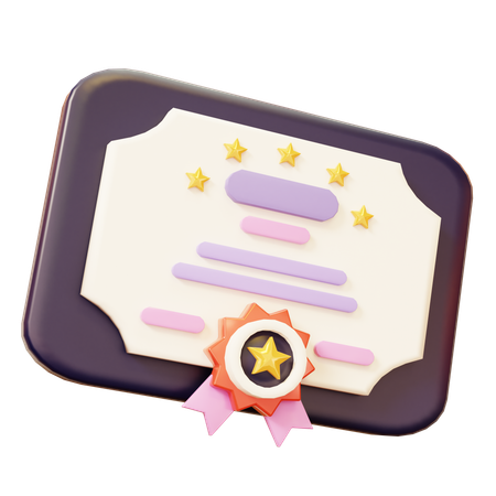 Achieve graduation Certificate  3D Icon