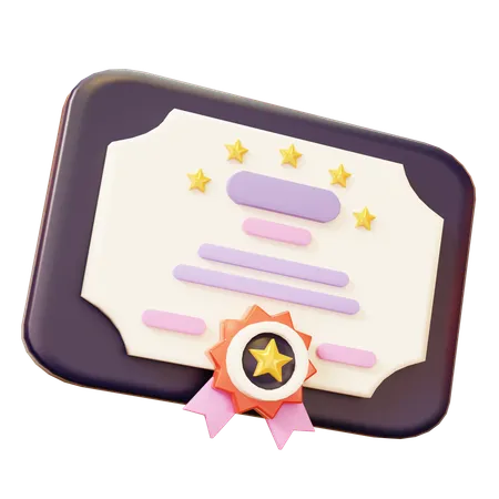 Achieve graduation Certificate  3D Icon