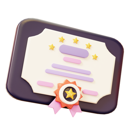 Achieve graduation Certificate  3D Icon