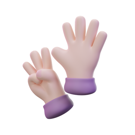 Acht-Finger-Handbewegung  3D Icon