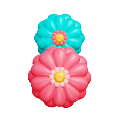 Acht mit Blume  3D Icon