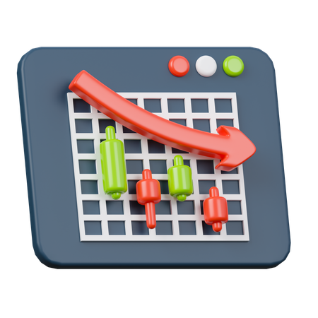 Ações com mercado baixista  3D Icon
