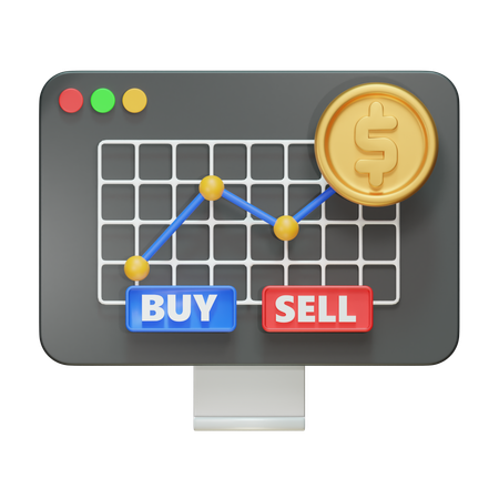 Negociação de ações  3D Icon