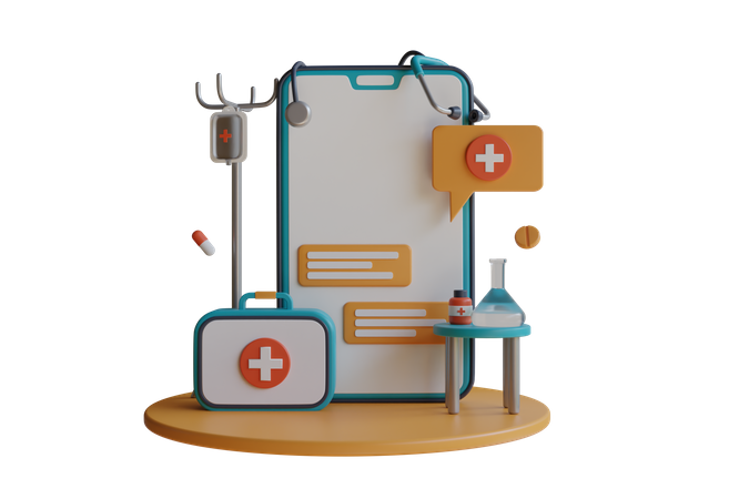 Aconselhamento médico on-line  3D Icon
