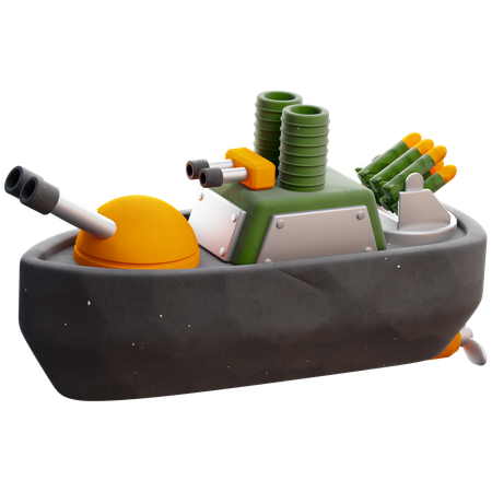 Barco de batalla  3D Icon
