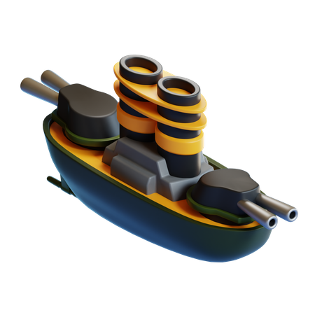 Barco de batalla  3D Icon