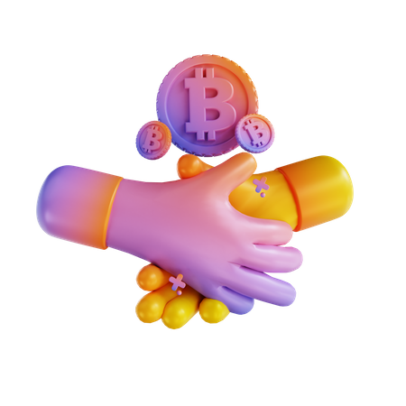Acordo de bitcoin  3D Illustration