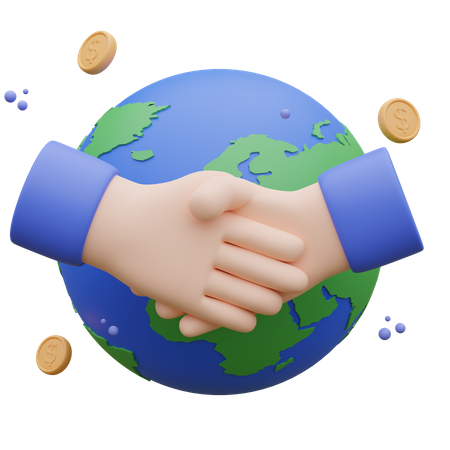 Acordo comercial global  3D Icon