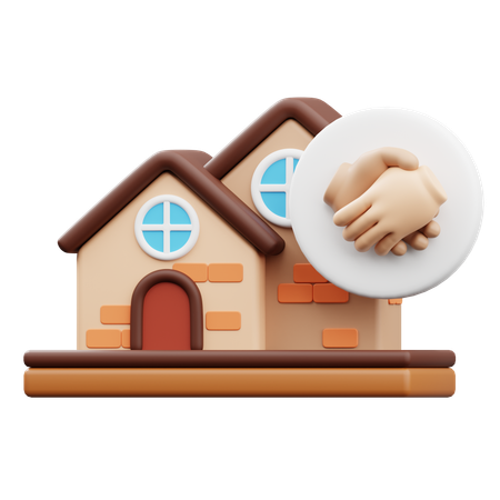 Aperto de mão do acordo da casa  3D Icon