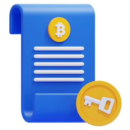 Acordo de chave bitcoin  3D Icon